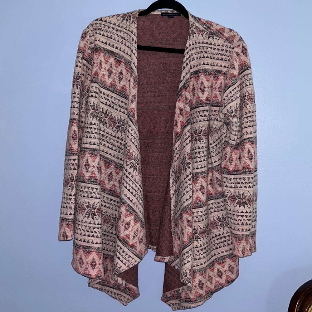 Large American Eagle tribal boho knit sweater cardigan